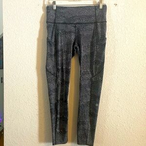 Lululemon Fast & Free 7/8 Tight II Nulux 25" Meisai White Black, 8